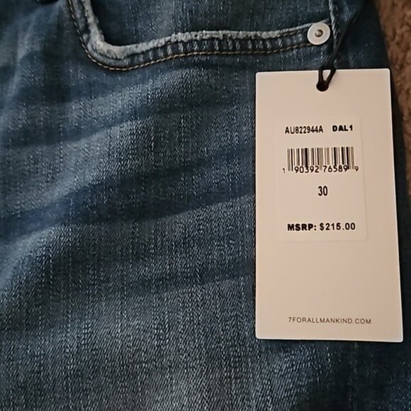 7 for all Mankind High Waist Ankle Skinny Denim Jeans Size 30 Women's New - Picture 3 of 8